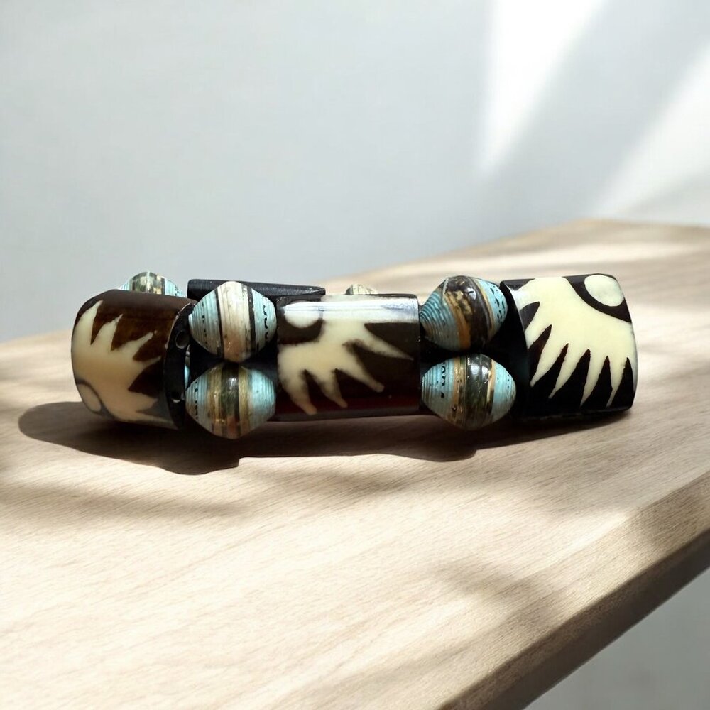 Multicolored stretchy tribal southwestern bohemian fashion jewelry bracelet